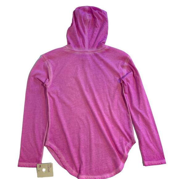 NWT So Long Sleeve Hoodie Sporty Tee Magenta Large - Picture 2 of 6